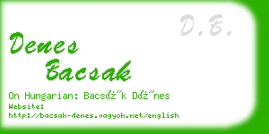 denes bacsak business card